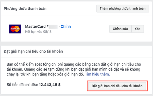 Cách gỡ giới hạn chi tiêu khi quảng cáo trên facebook