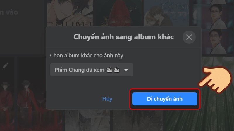 chuyển ảnh từ album này sang album khác trên facebook