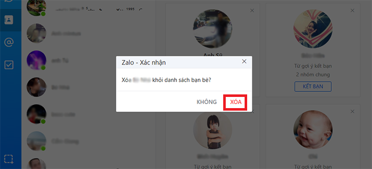 Xóa bạn khỏi danh bạ